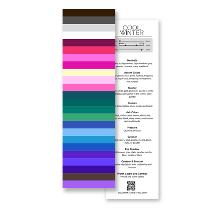 Cool Winter Color Flag Reference Card
