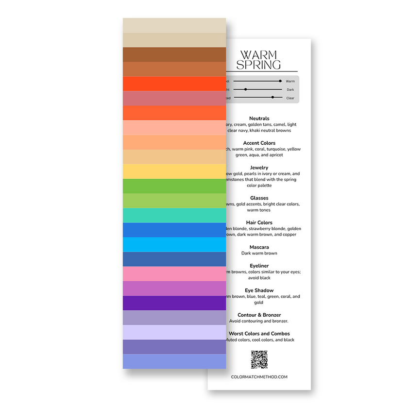 Warm Spring Color Flag Reference Card